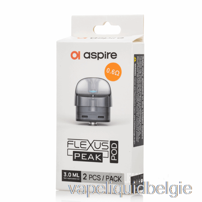 Vape-vloeistof Aspire Flexus Peak Vervangende Pods + 0,6 Ohm Af-spoelen (2-pack)